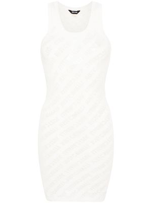Just Cavalli logo-sheer mini dress - White