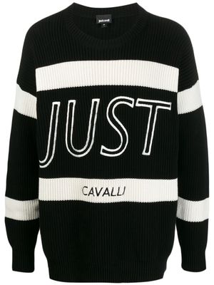 Just Cavalli logo striped jumper - Black