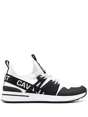 Just Cavalli logo-tape slip-on sneakers - White