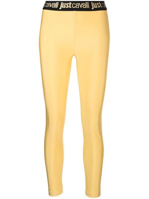 Just Cavalli logo-waistband high-waist leggings - Yellow