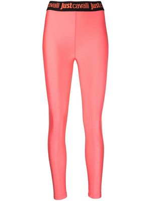 Just Cavalli logo waistband leggings - Pink