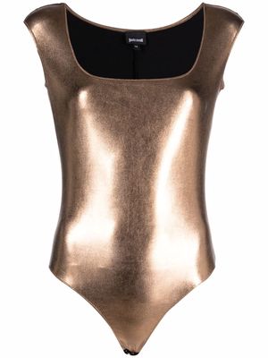 Just Cavalli metallic-effect fitted bodysuit - Gold