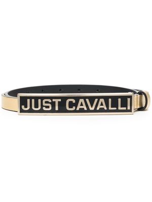 Just Cavalli metallic logo-buckle belt - Gold