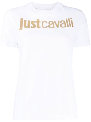 Just Cavalli metallic-logo T-shirt - White