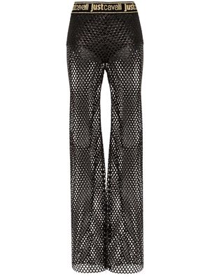 Just Cavalli open-knit trousers - Black