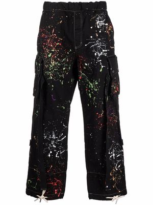Just Cavalli paint splatter detail trousers - Black