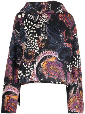 Just Cavalli paisley-print cotton hoodie - Blue