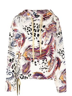 Just Cavalli paisley-print drawstring hoodie - Neutrals