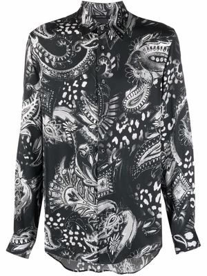Just Cavalli paisley-print long-sleeve shirt - Black