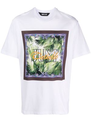 Just Cavalli palm tree-print cotton T-shirt - White