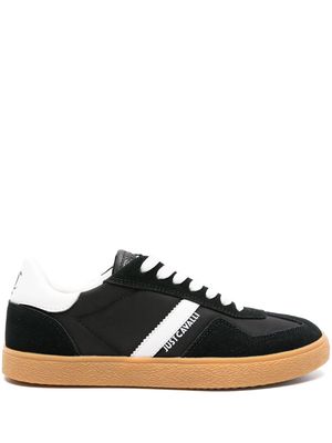 Just Cavalli panelled leather lace-up sneakers - Black