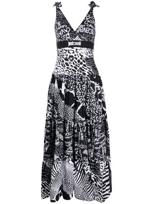 Just Cavalli patchwork-print cotton maxi dress - Black