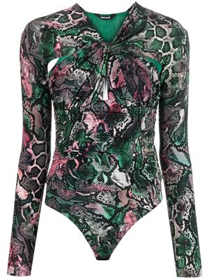 Just Cavalli python-print cut-out bodysuit - Pink