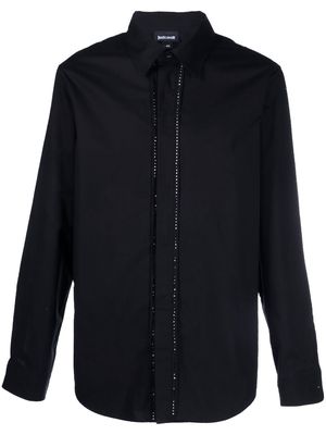 Just Cavalli rhinestone-embellished button-up shirt - Black