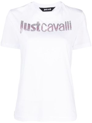 Just Cavalli rhinestone-embellished cotton T-shirt - White