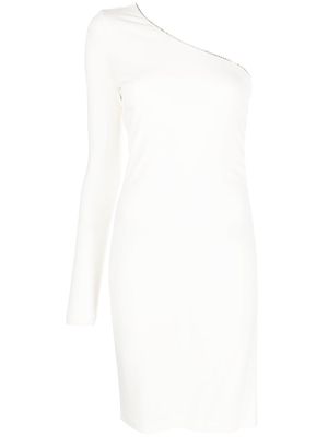 Just Cavalli rhinestone-trim one shoulder dress - White