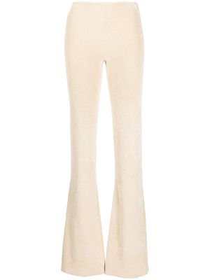 Just Cavalli ribbed flared trousers - Neutrals