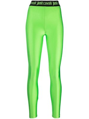 Just Cavalli skinny-cut elasticated-waistband leggings - Green