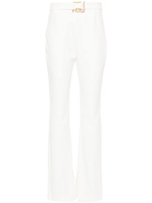 Just Cavalli snake-buckle straight trousers - White
