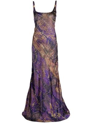 Just Cavalli snake-print gown - Purple