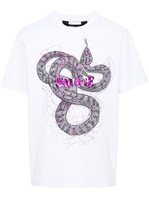 Just Cavalli snake-print T-shirt - White