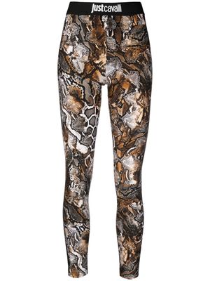 Just Cavalli snakeskin-print elasticated leggings - Neutrals
