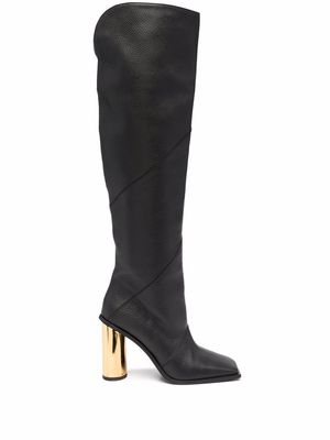 Just Cavalli square-toe thigh-length boots - Black
