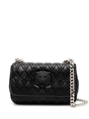 Just Cavalli Tiger Head-motif quilted shoulder bag - Black