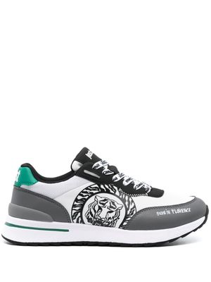 Just Cavalli Tiger Head-print leather sneakers - White