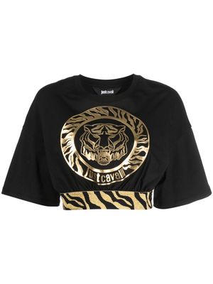 Just Cavalli tiger logo-print T-shirt - Black