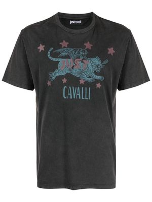 Just Cavalli tiger-print cotton T-shirt - Black