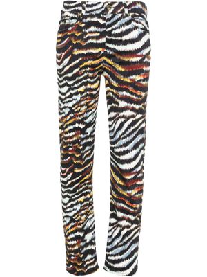 Just Cavalli tiger-striped straight jeans - Black
