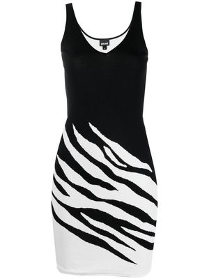 Just Cavalli zebra intarsia-knit mini dress - Black