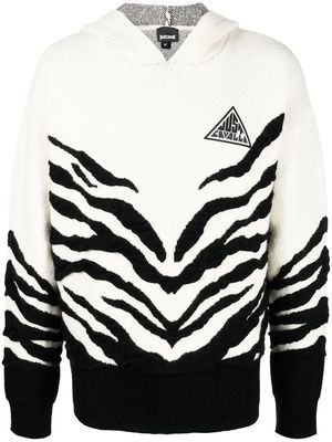 Just Cavalli zebra-pattern crew neck jumper - White
