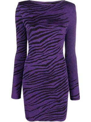 Just Cavalli zebra-pattern knit dress - Purple