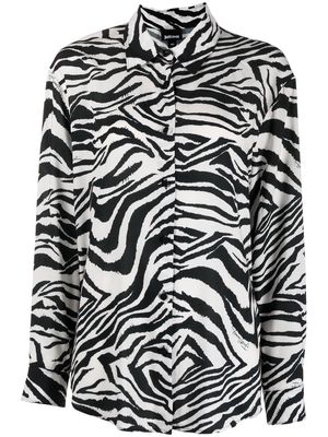 Just Cavalli zebra-print long-sleeve shirt - Black