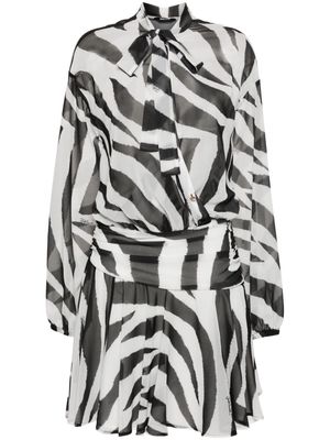 Just Cavalli zebra-print mini dress - Black