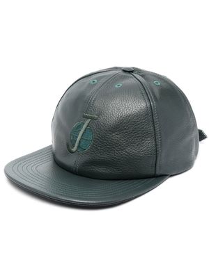 Just Don embroidered-logo leather cap - Green