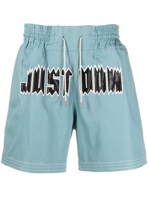 Just Don logo-print deck shorts - Blue