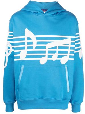 Just Don Musical Notes cotton hoodie - Blue