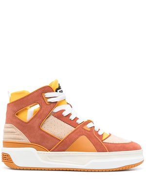 Just Don panelled high-top sneakers - Orange