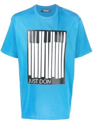 Just Don Piano-print cotton T-shirt - Blue