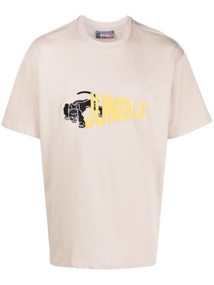 Just Don slogan-embroidered T-shirt - Neutrals