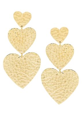 Justina 14K Gold-Plated Heart Drop Earrings