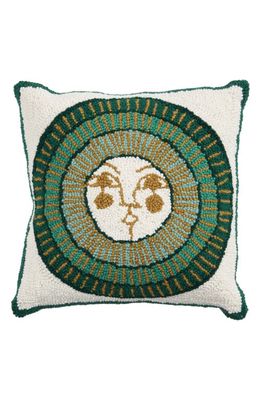 Justina Blakeney Colorful Sun Hook Wool & Cotton Accent Pillow in White Multi