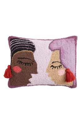 Justina Blakeney Duet Hook Wool & Cotton Accent Pillow in Purple Multi
