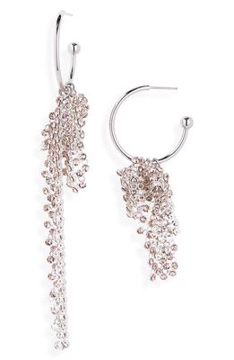 Justine Clenquet Bonnie Mismatched Chain Drop Hoop Earrings in Palladium