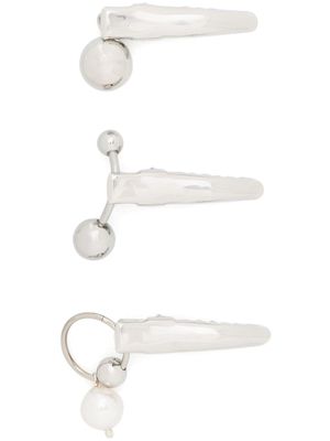 Justine Clenquet crystal-embellished hair clips - Silver
