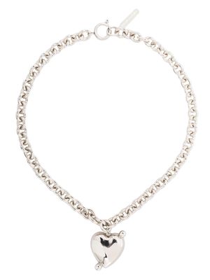 Justine Clenquet heart-pendant palladium-plated necklace - Silver