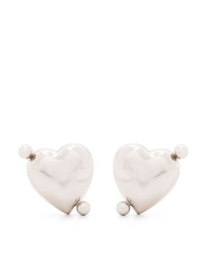 Justine Clenquet heart-shaped palladium-plated earrings - Silver